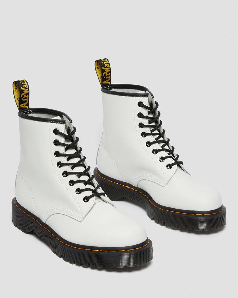 Dr Martens 1460 Bex Smooth Læder Platform Støvler Herre Hvide | DK 551ILH